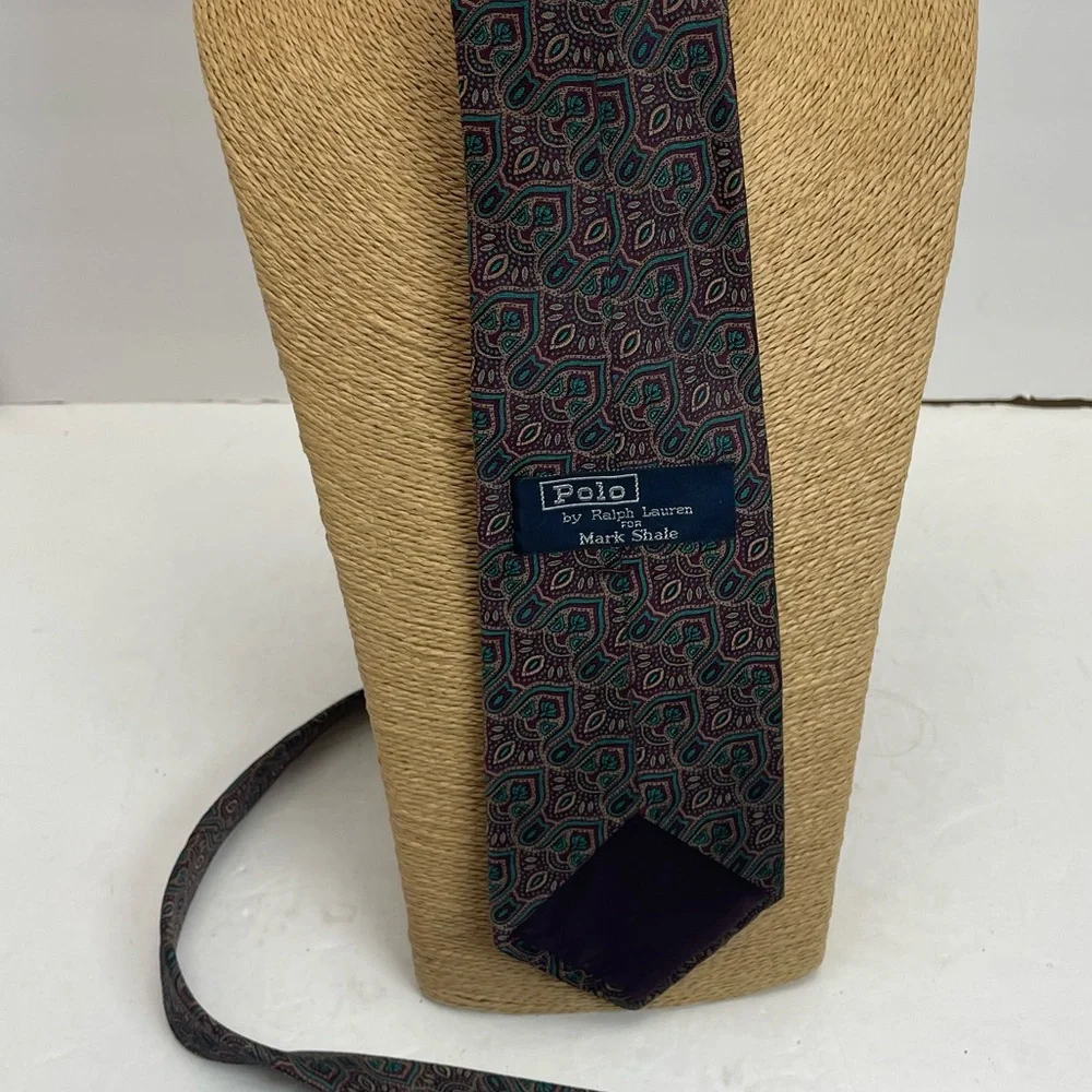 Vintage Ralph Lauren Polo silk Neck Tie Mens Mark Shale